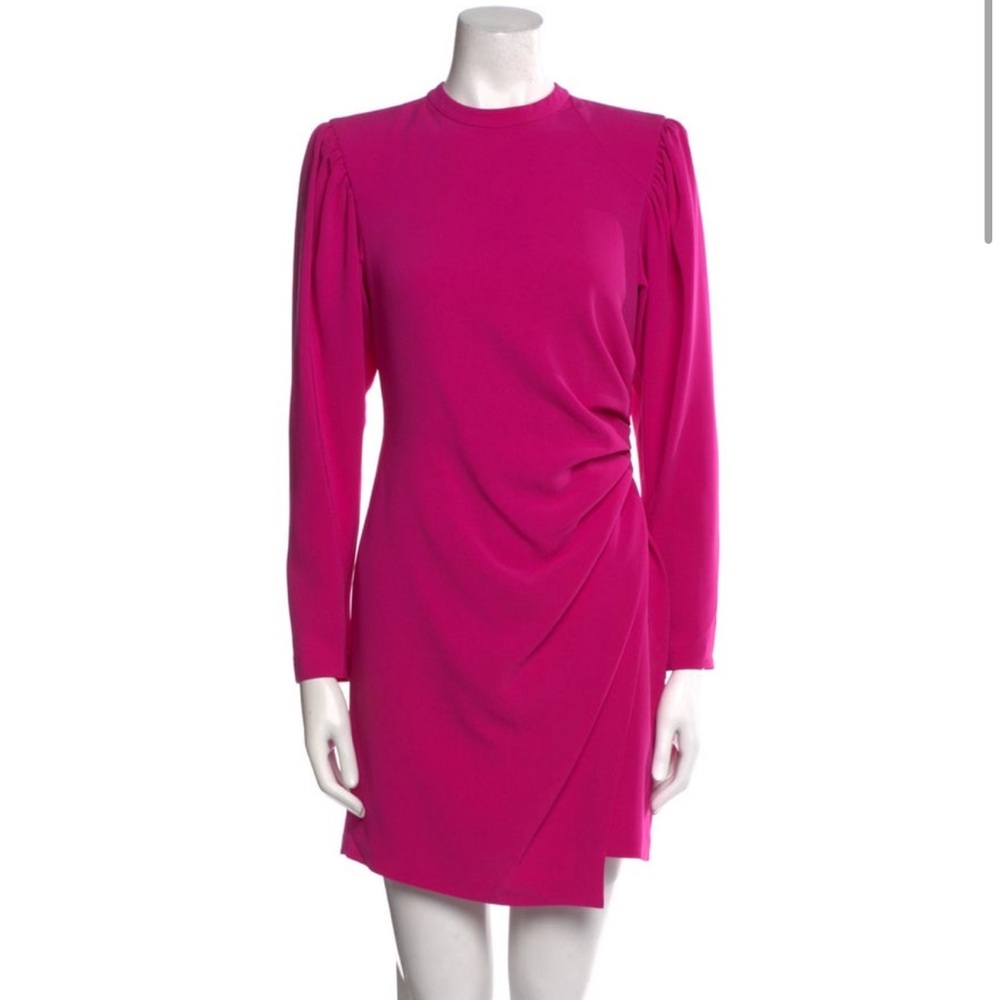 A.L.C. Fuchsia Asymmetrical Long Sleeve Dress